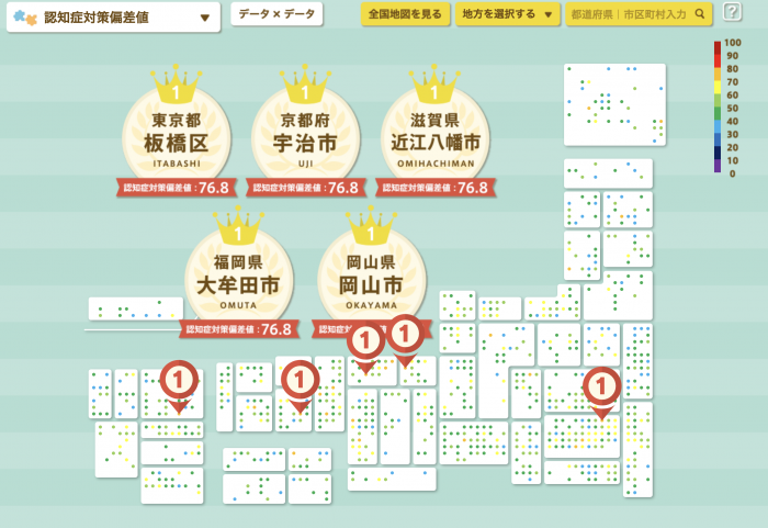 シニアに優しい街認知症対策偏差値